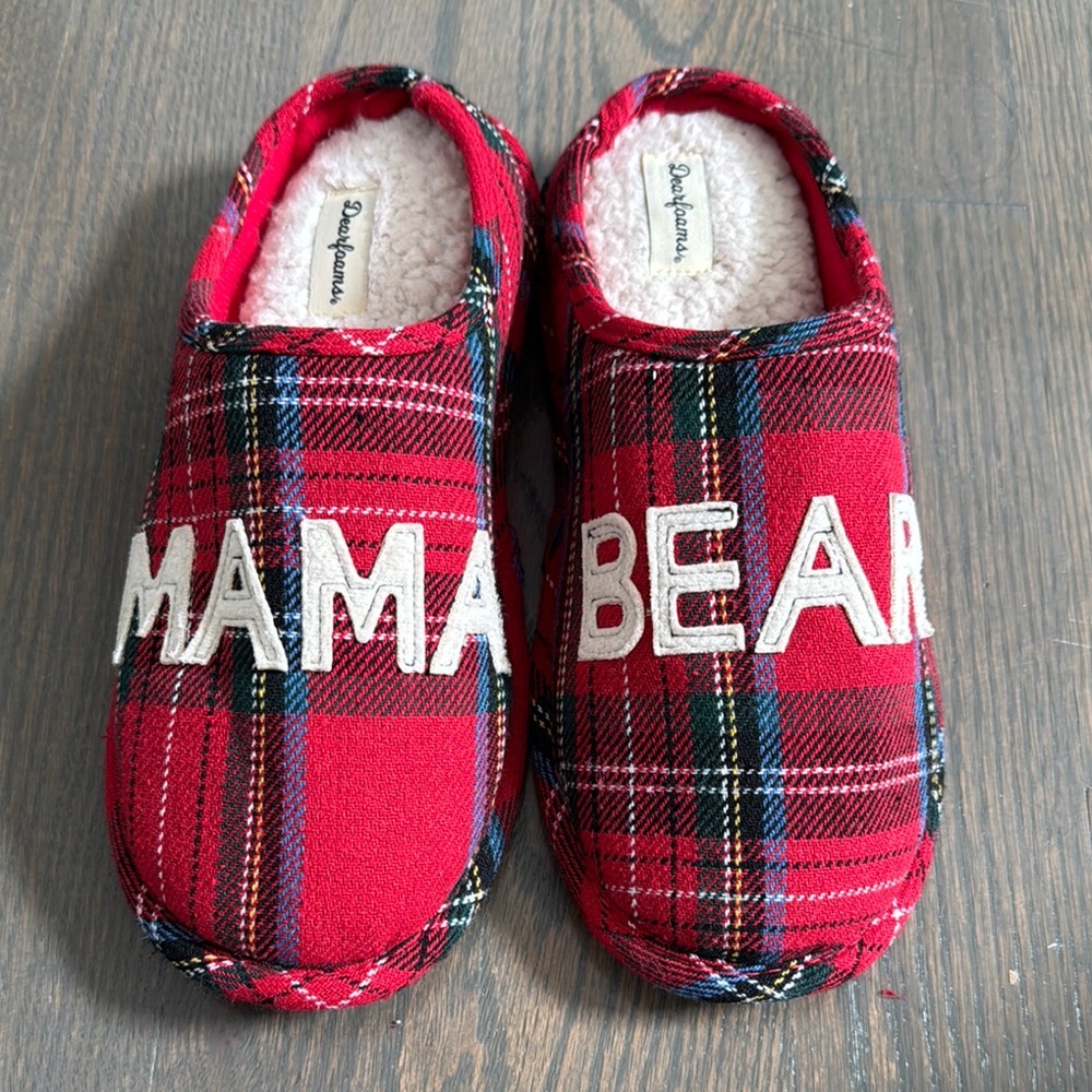 Mama Bear Buffalo Check Clog Slipper - 9-10